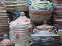 Photo of multi-colored baskets.