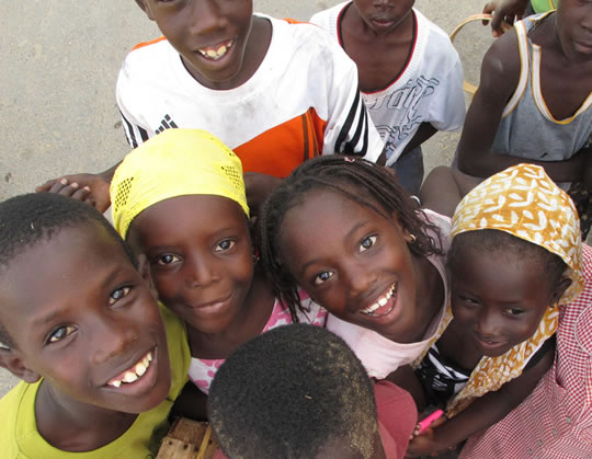 Senegalese children smiling..